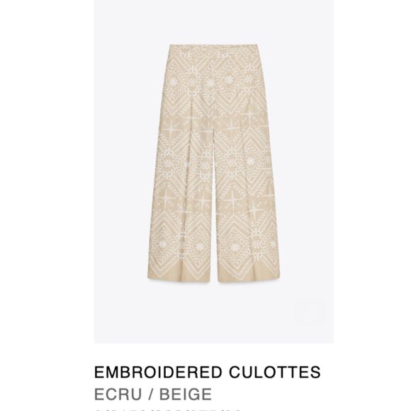Zara Embroidered Culottes - Picture 2 of 4